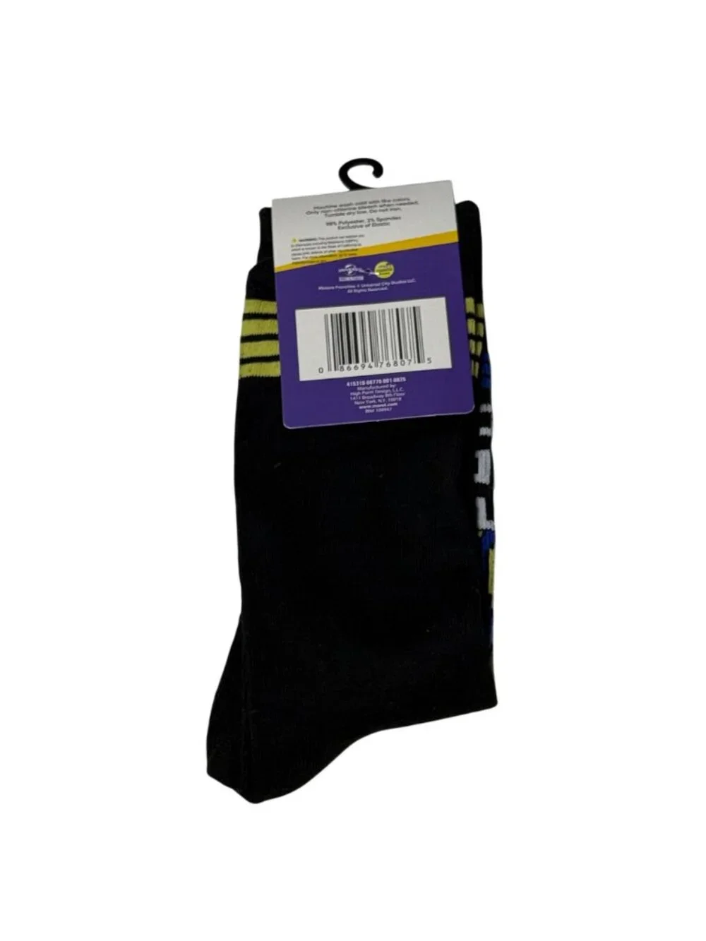 Minions Mens Crew Socks Funny Novelty  Black Size 9-13 NWT